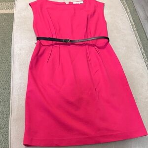 LOFT Fuchsia Mini Dress with Sleek Black Belt